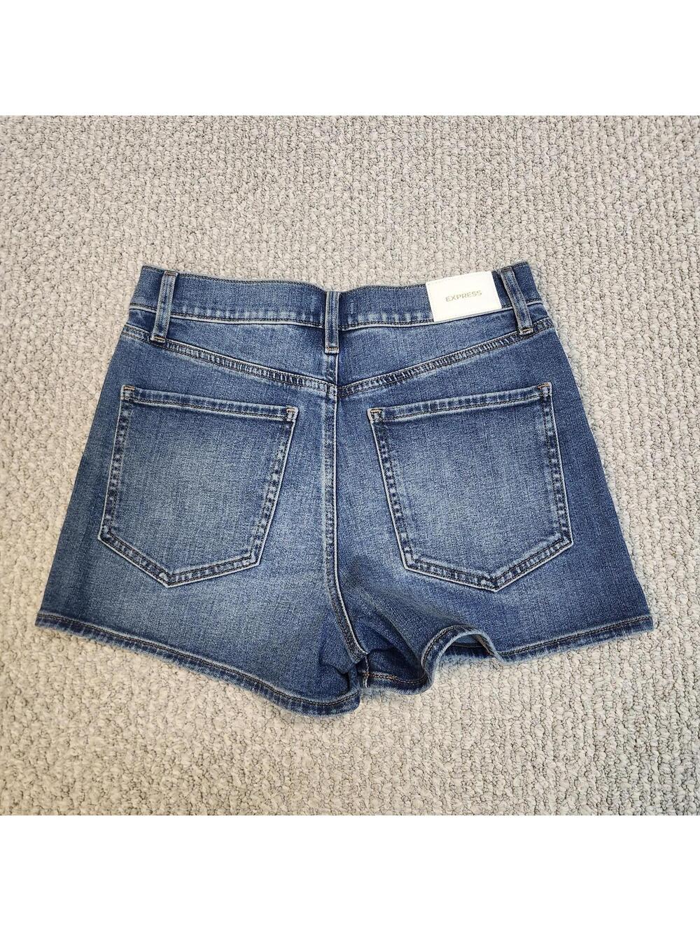 Express 90s High-Rise Denim Shorts Blue Size 4 - Picture 8 of 9